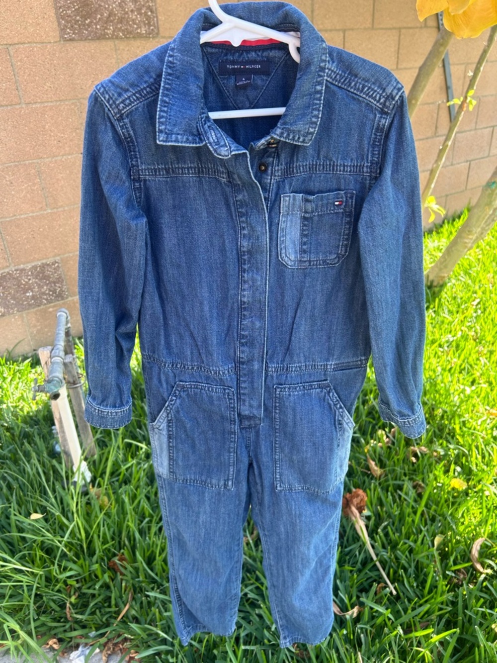 Tommy Hilfiger Blue Denim Jumpsuit with Chest Pocket